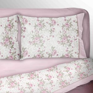 Completo Letto calda flanella fantasia rose Genova